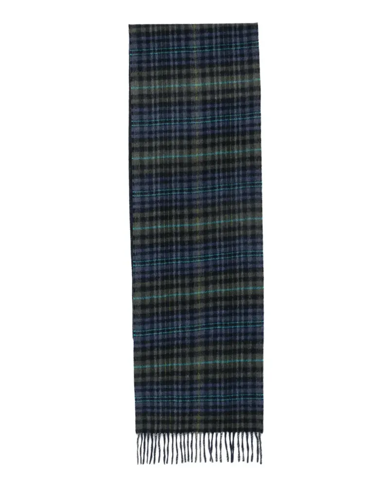 Paul Smith Karierter Schal mit Fransen - Blau Blau