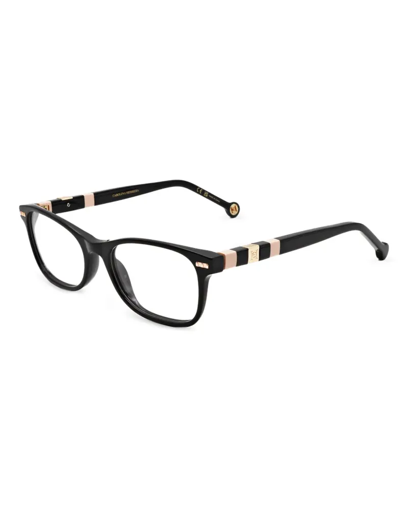 Carolina Herrera New York Eckige Brille mit Logo - Schwarz Schwarz