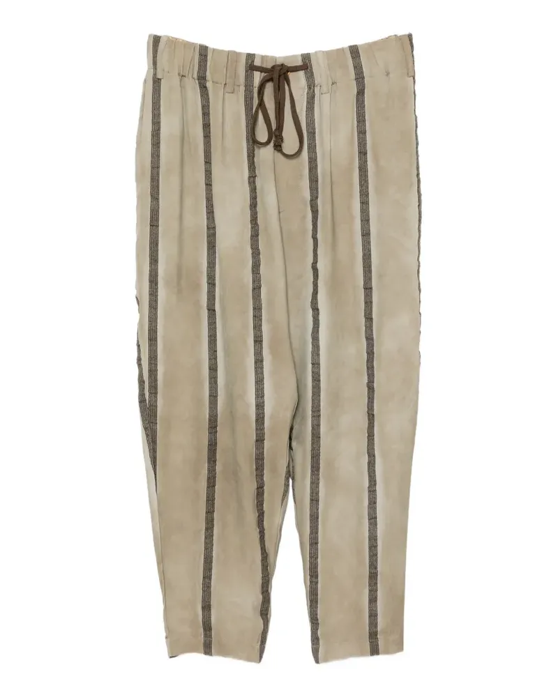 Uma Wang striped tapered trousers - Nude Nude