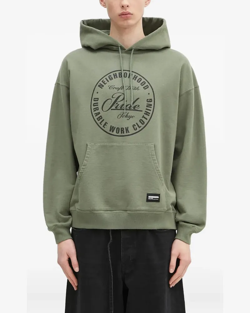 Neighborhood Hoodie mit rundem Logo - Grün Grün
