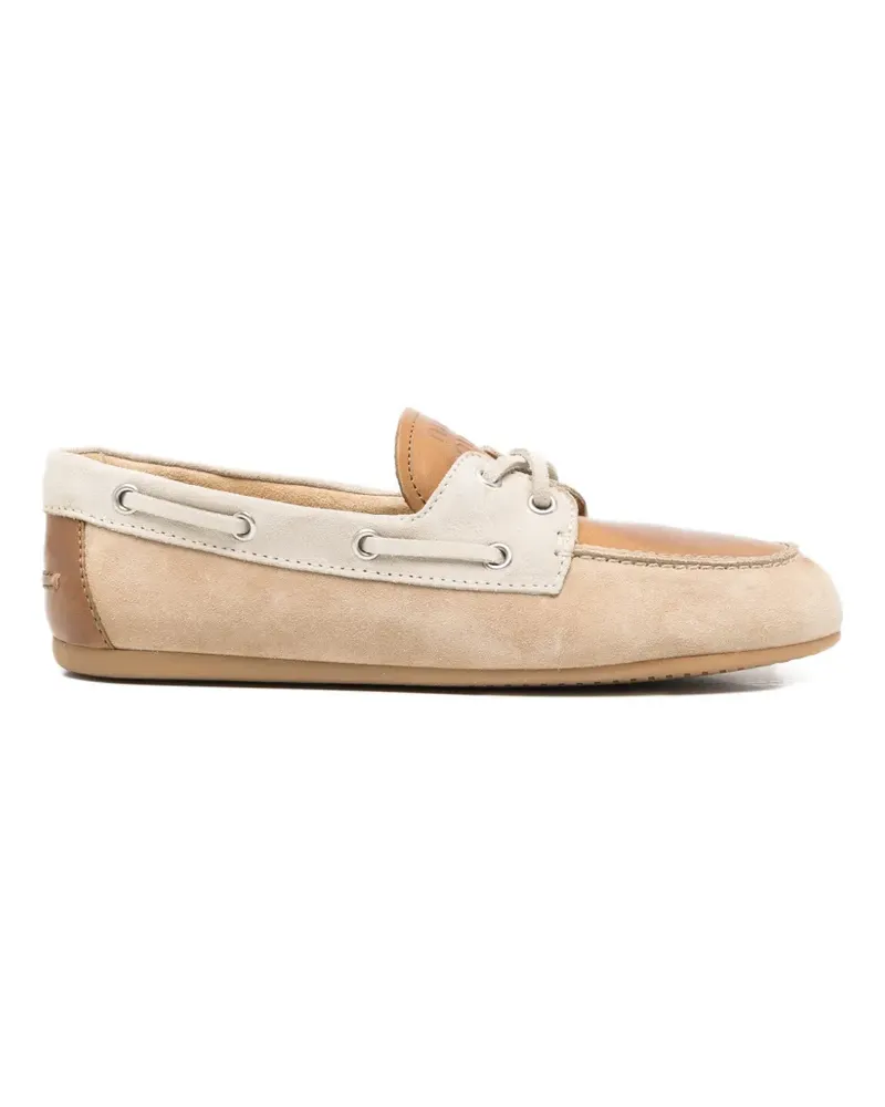 Miu Miu leather logo loafers - Nude Nude