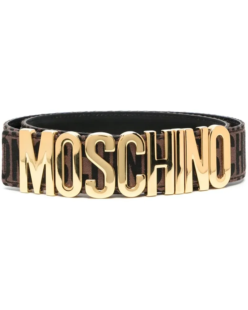 Moschino Gürtel mit Logo - Braun Braun