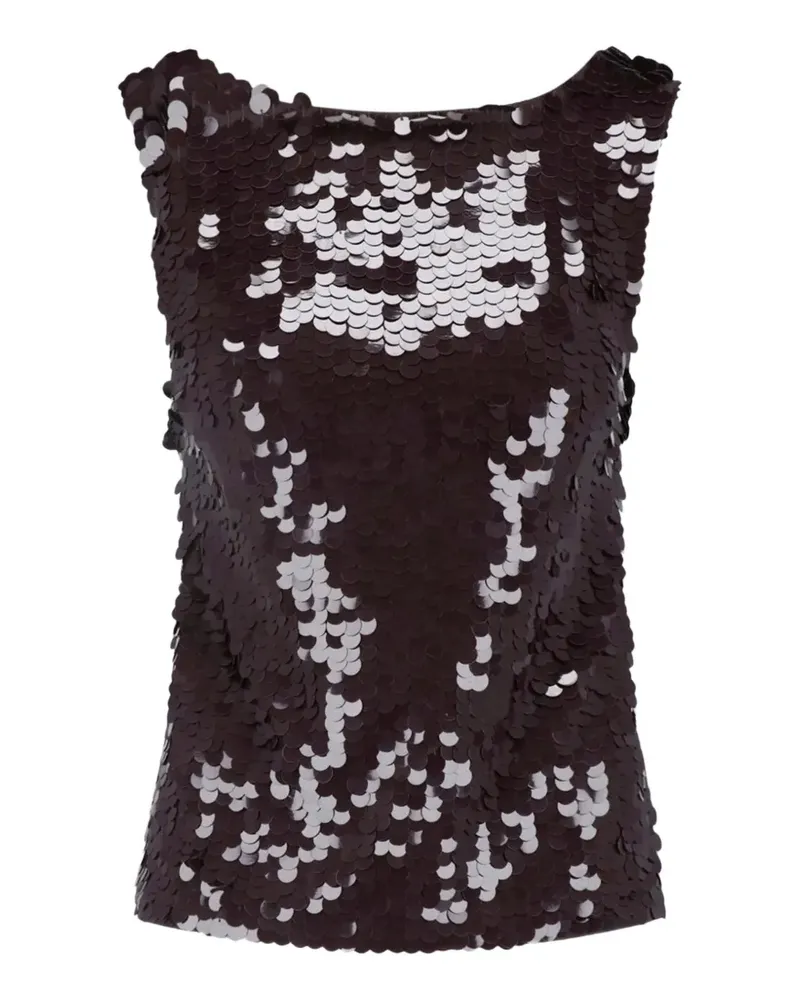 P.A.R.O.S.H. P.A.R.O H. sequin-embellished sleeveless top - Braun Braun