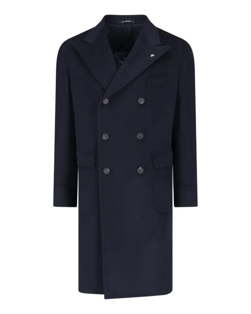 Tagliatore Doppelreihiger Mantel aus Kaschmir - Blau Blau