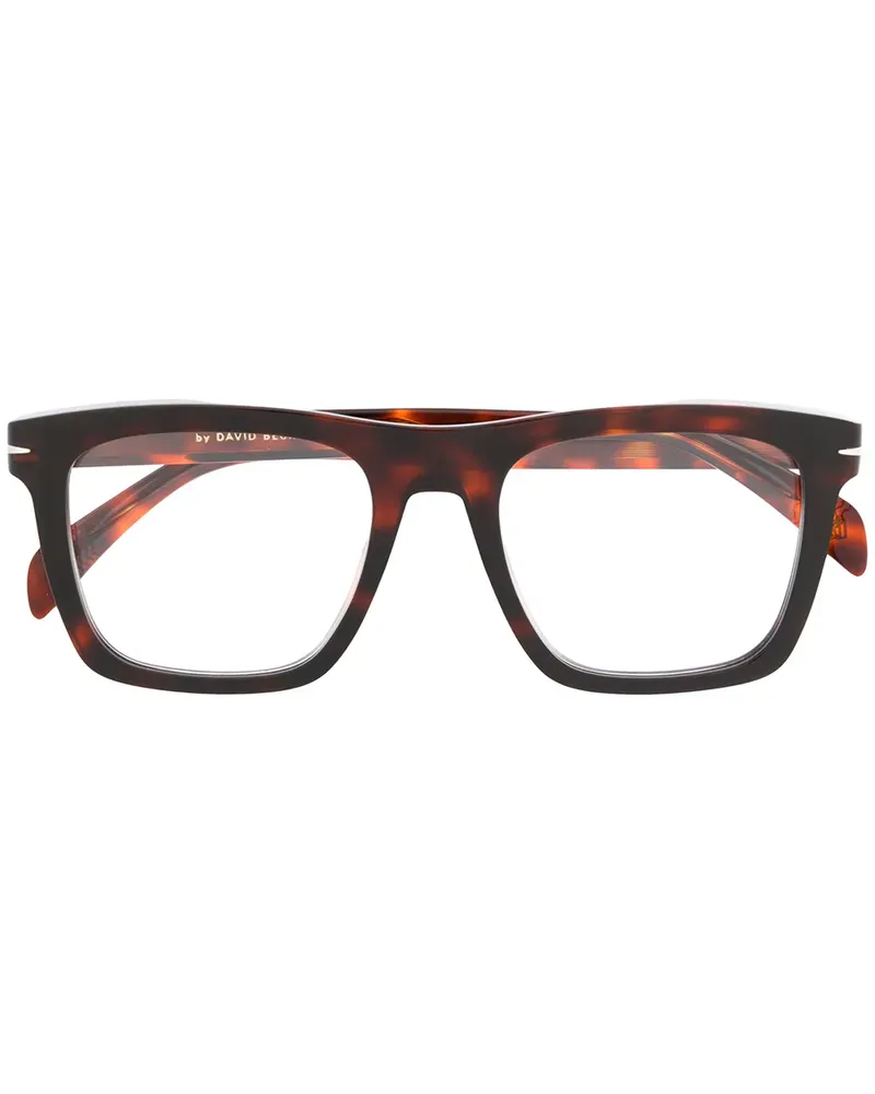 EYEWEAR by DAVID BECKHAM Eckige Brille in Schildpattoptik - Braun Braun