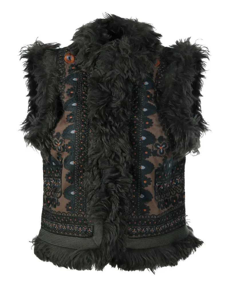 Antik Batik fur trim patterned jacket - Braun Braun