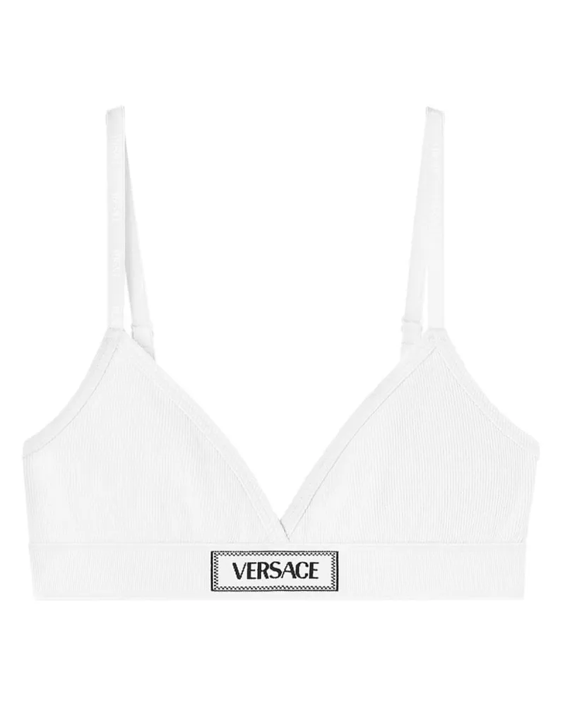 Versace BH mit Logo-Patch - Weiß Weiß