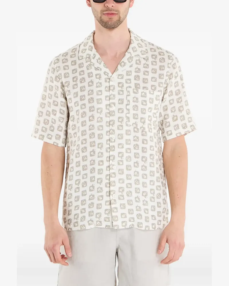 Samsøe & Samsøe Oscar AP print short-sleeve shirt - Schwarz Schwarz