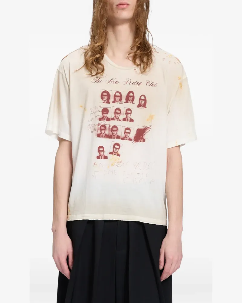 Ann Demeulemeester Lu The New Poetry Club T-Shirt - Nude Nude