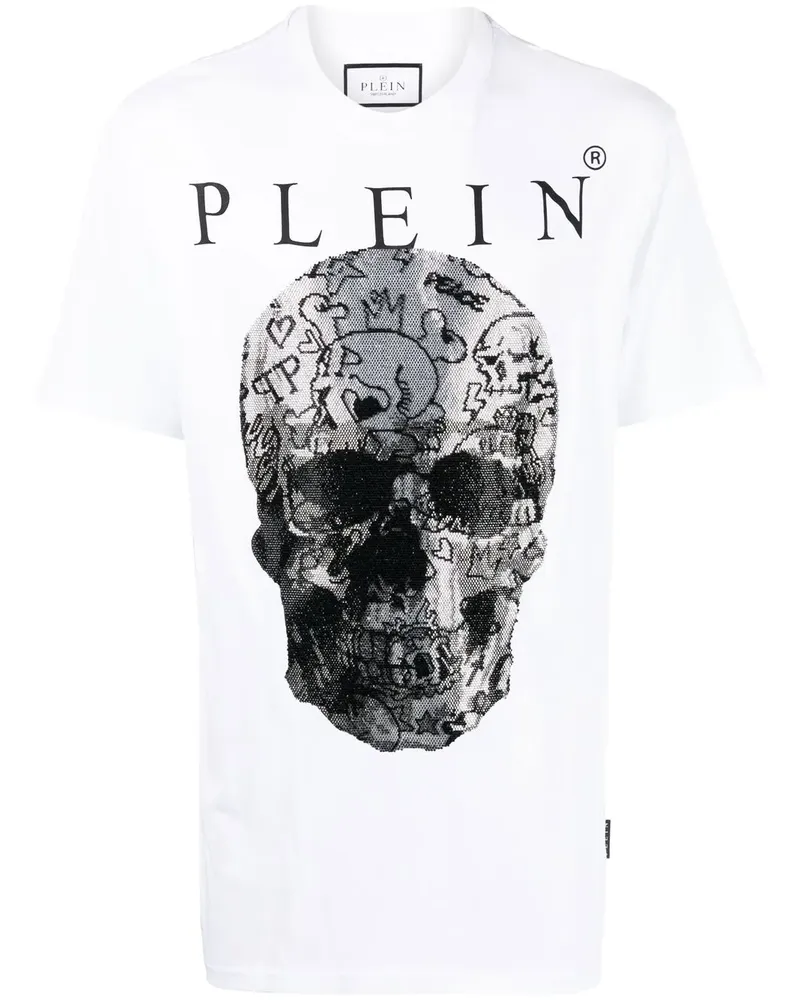 Philipp Plein T-Shirt mit Totenkopf-Print - Weiß Weiß