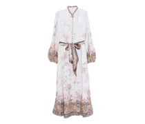 Luna Leinenkleid mit Blumenprint - Blau