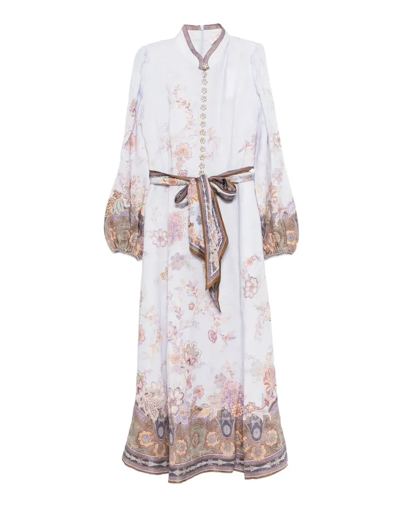 Zimmermann Luna floral-print linen maxi dress - Blau Blau
