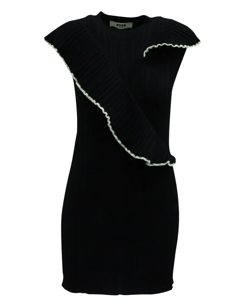 MSGM frilled knit mini dress - Schwarz Schwarz