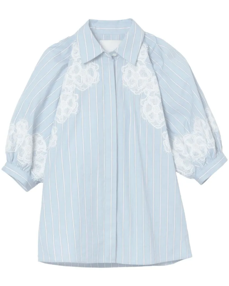 3.1 phillip lim Popeline-Hemd mit Schnürung - Blau Blau