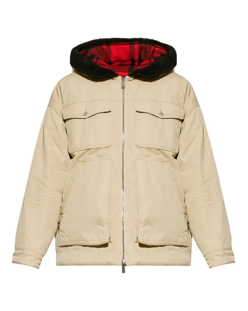 Dsquared2 Kapuzenjacke mit Logo-Patch - Nude Nude