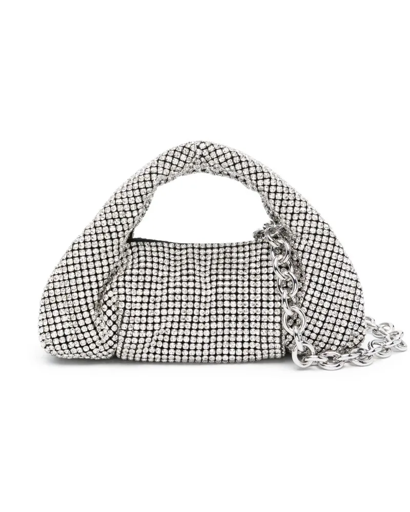 Stuart Weitzman Mini The Moda Shine Handtasche - Silber Silber