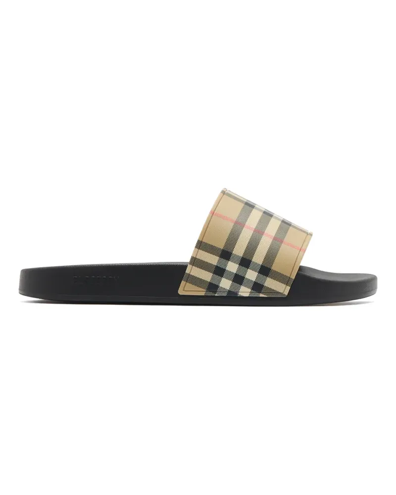 Burberry check-print slides - Nude Nude