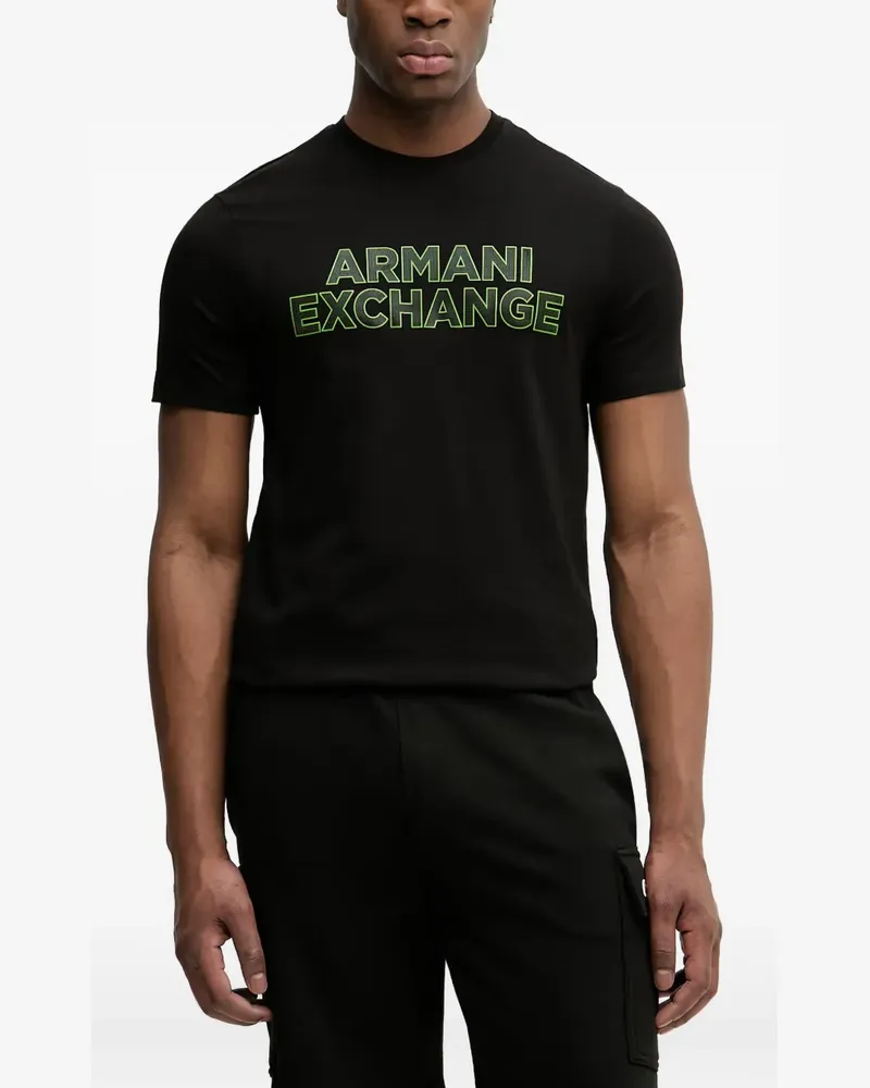 Armani Exchange logo-print slim-fit T-shirt - Schwarz Schwarz