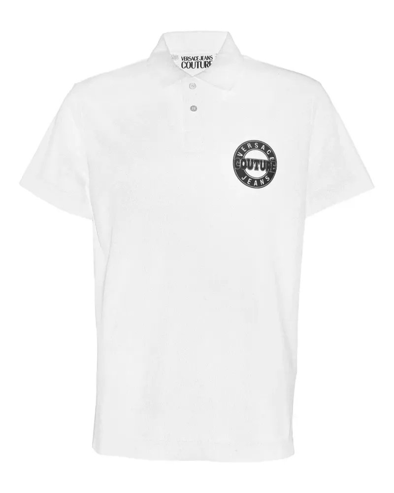 Versace Jeans Poloshirt mit Logo-Schild - Weiß Weiß