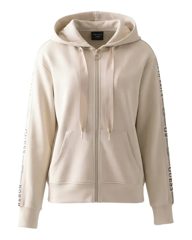 Guess Kapuzenjacke mit Logo-Streifen - Nude Nude