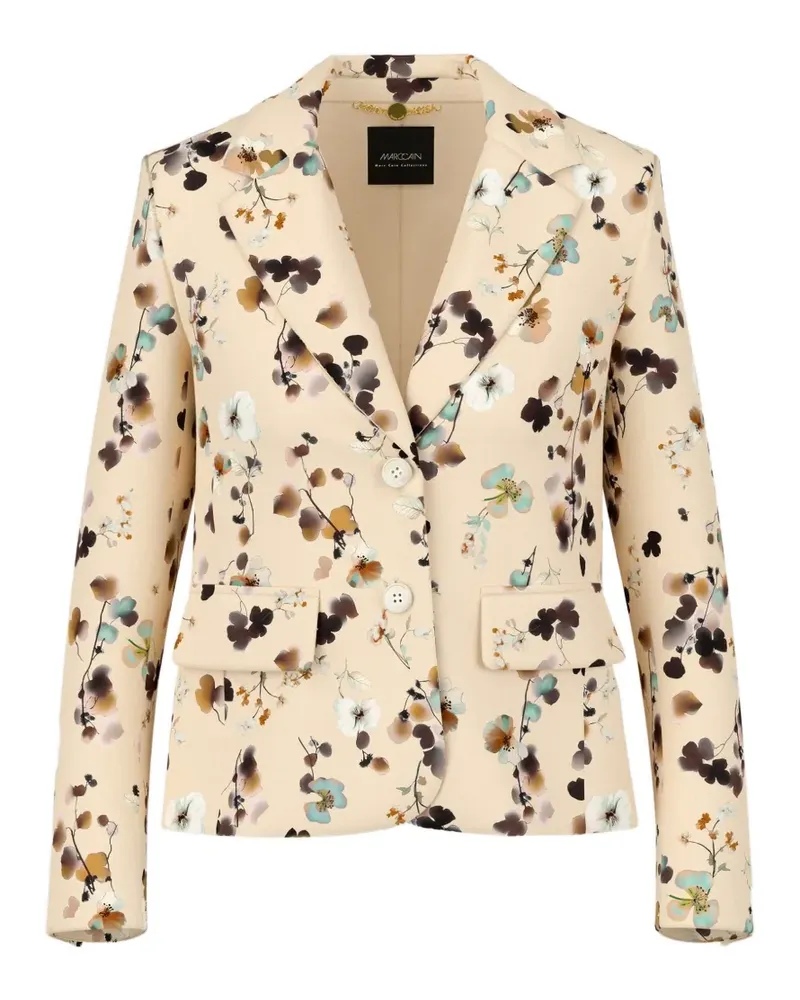 Marc Cain floral-print notched-lapel blazer - Gelb Gelb