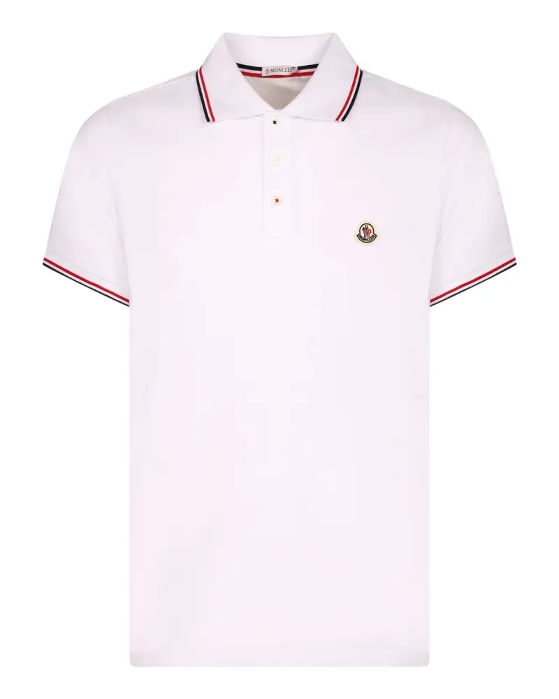 Moncler Poloshirt mit Logo-Patch - Weiß Weiß