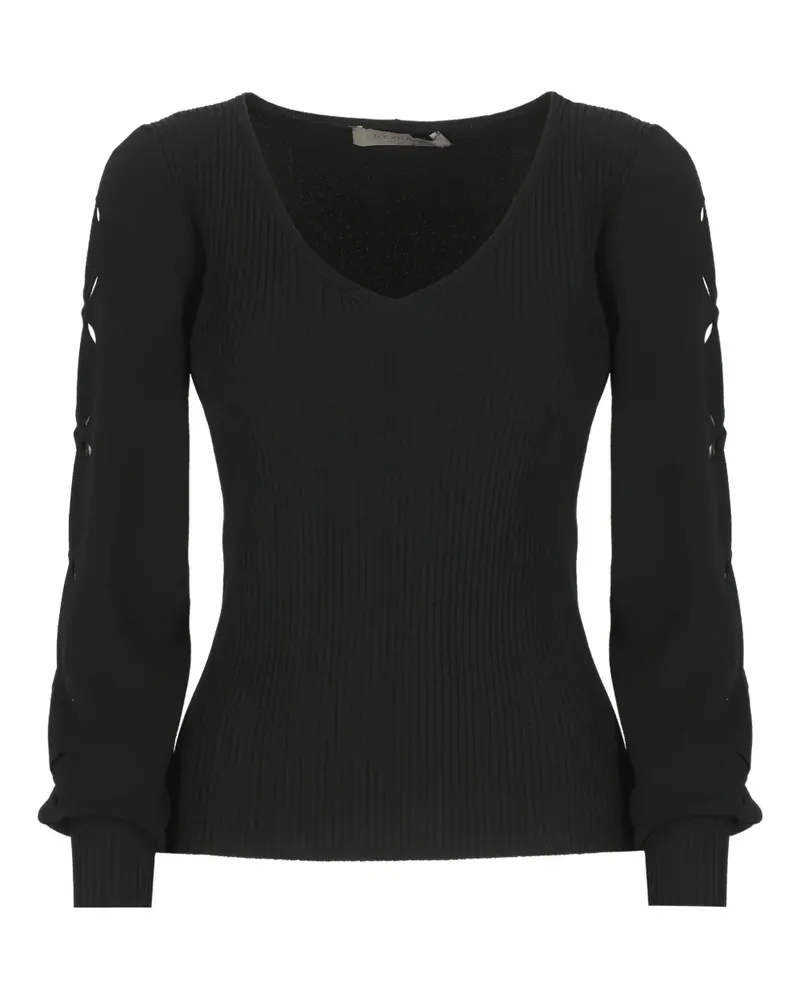 D.EXTERIOR Pullover mit V-Ausschnitt - Schwarz Schwarz