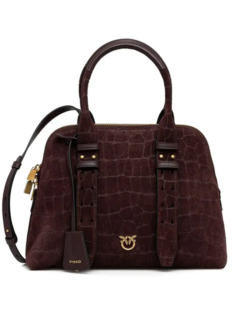 Pinko croc-effect satchel - Braun Braun