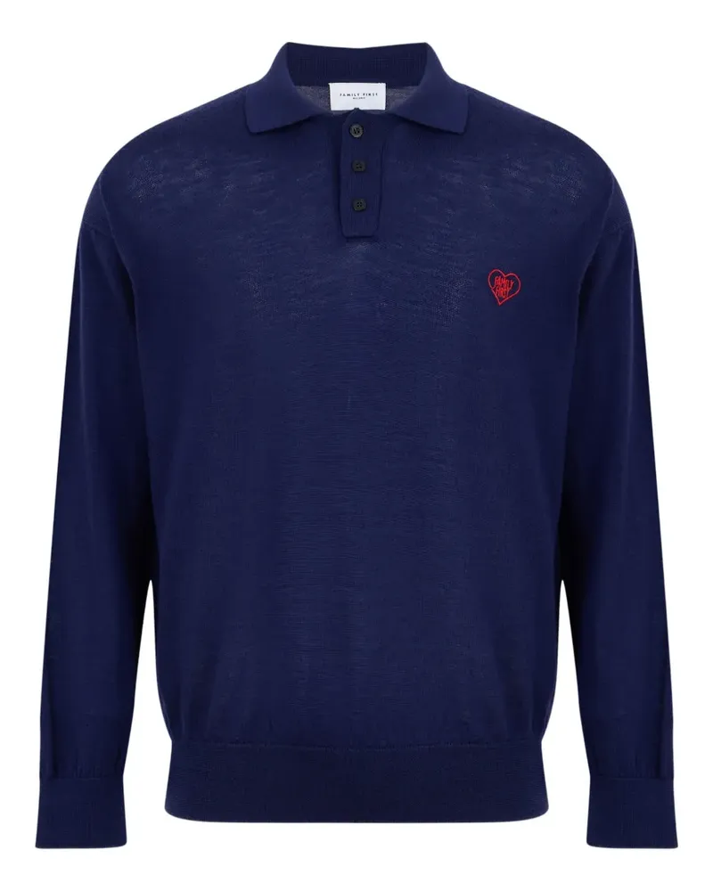 Family First Poloshirt mit Logo-Stickerei - Blau Blau