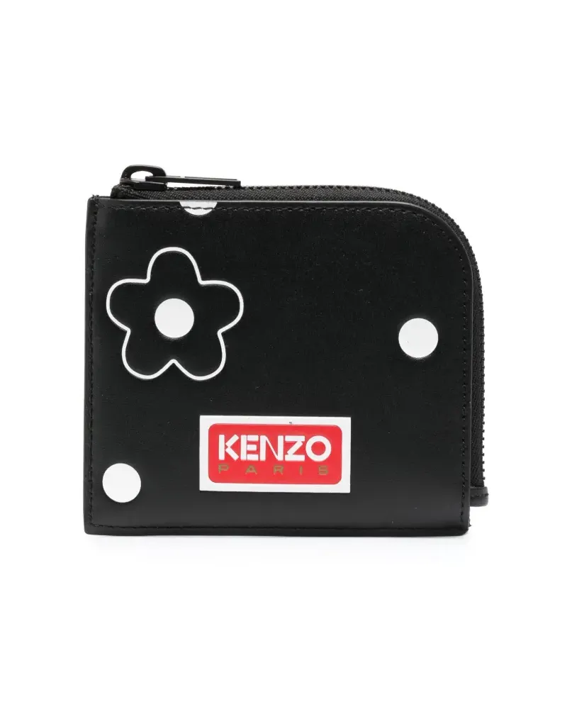 Kenzo Portemonnaie mit Blumen-Print - Schwarz Schwarz