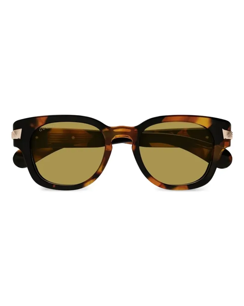 Gucci tortoiseshell-effect square-frame sunglasses - Braun Braun