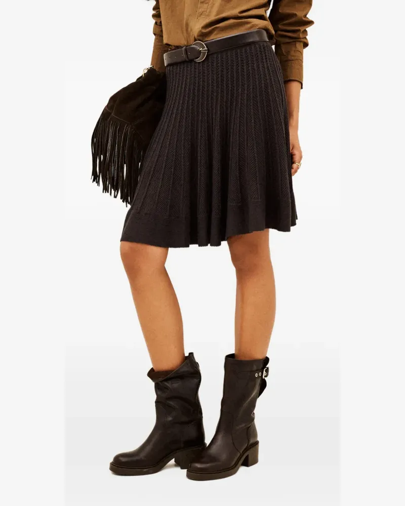 ba&sh Penelope pointelle-knit mini skirt - Braun Braun
