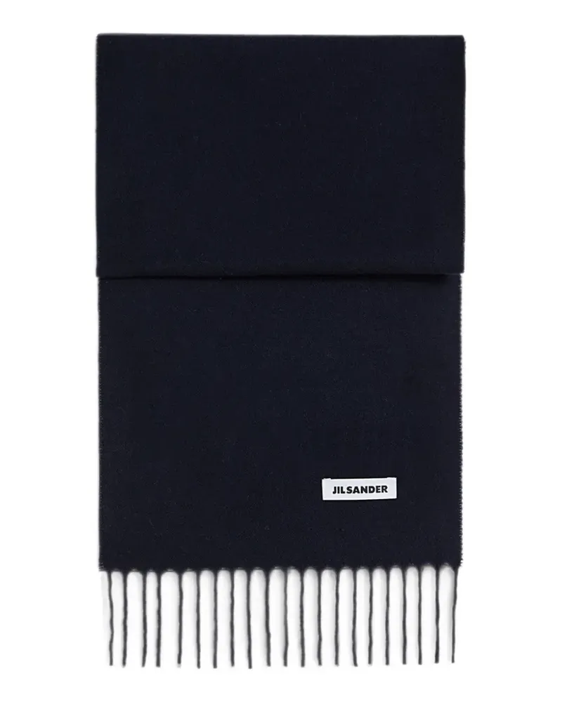 Jil Sander slim wool scarf - Blau Blau