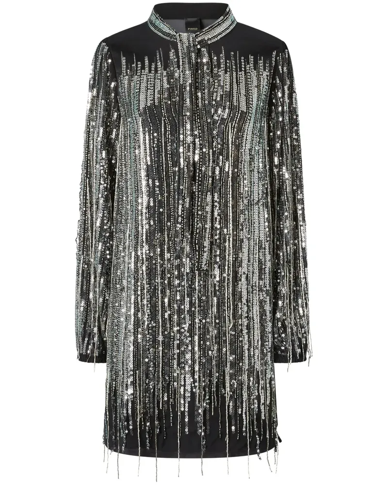 Pinko Minikleid mit Pailletten - Schwarz Schwarz
