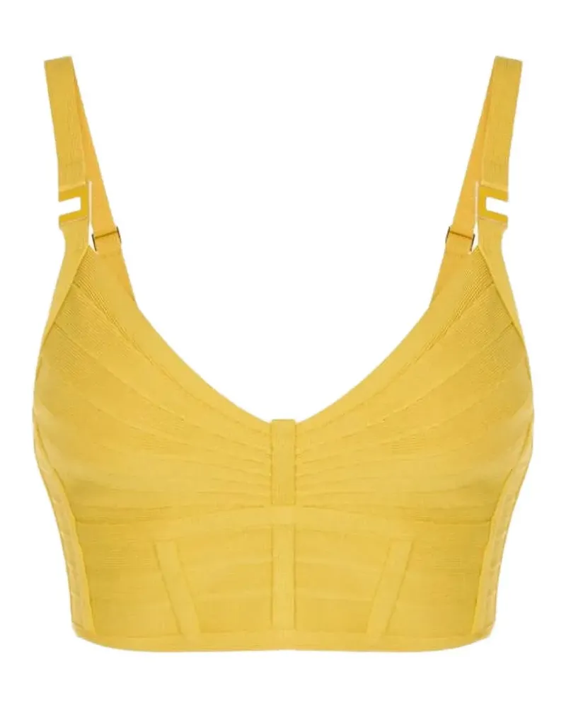 Elisabetta Franchi 3D knit crop top - Gelb Gelb