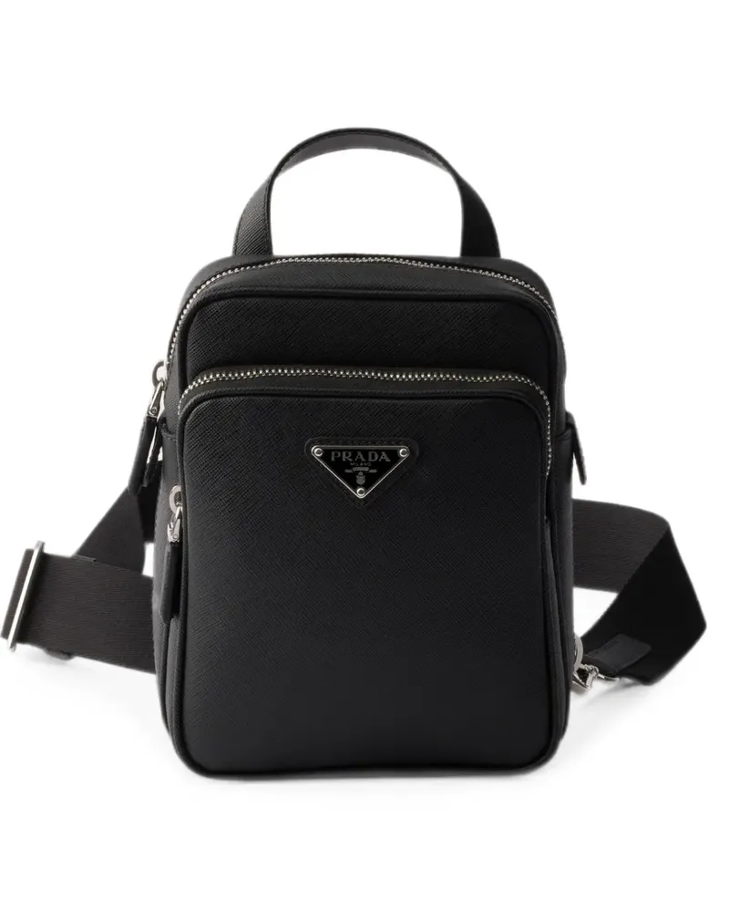 Prada Saffiano leather mini one-shoulder backpack - Schwarz Schwarz