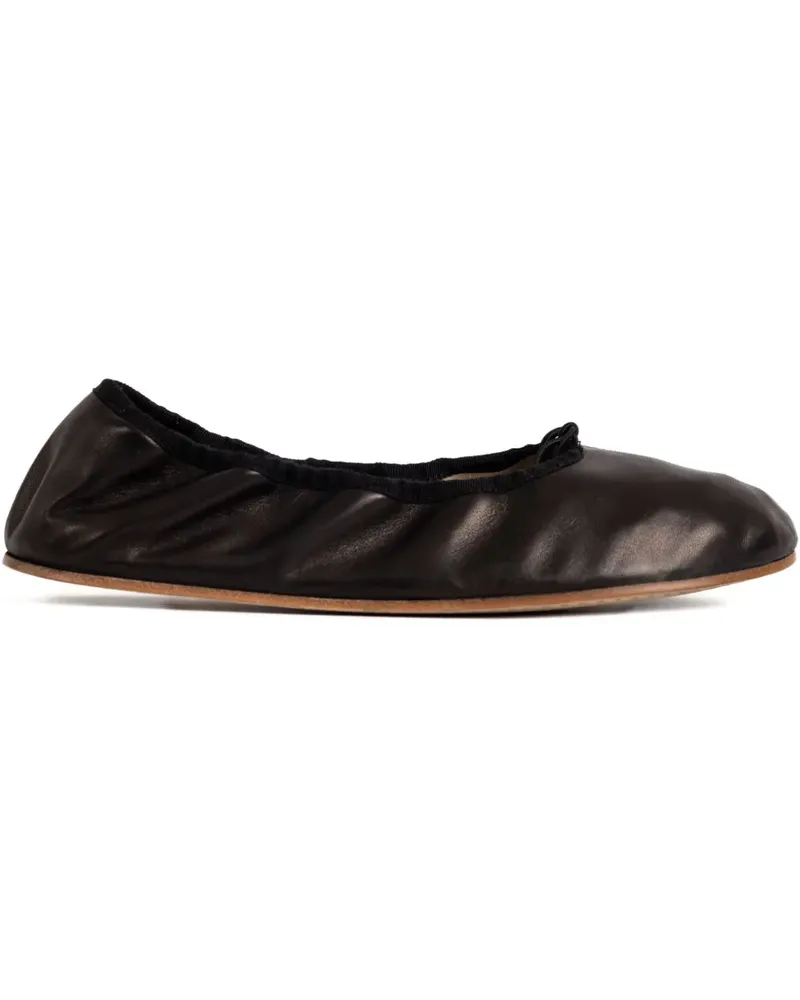 The Row Geraffte Ballerinas - Schwarz Schwarz