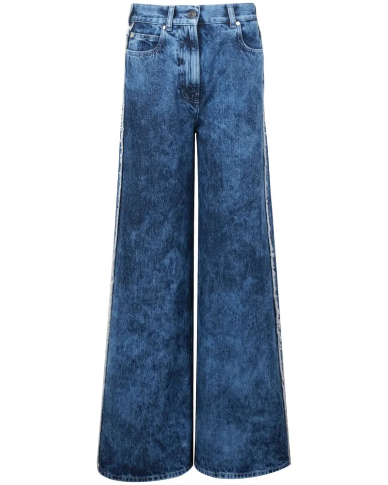 Ports 1961 Unique Jacquard-Jeans mit weitem Bein - Blau Blau