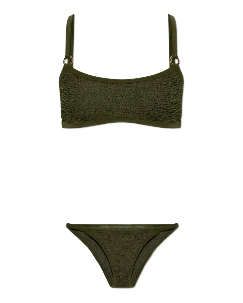 Hunza G Iris Bikini in Knitteroptik - Grün Grün