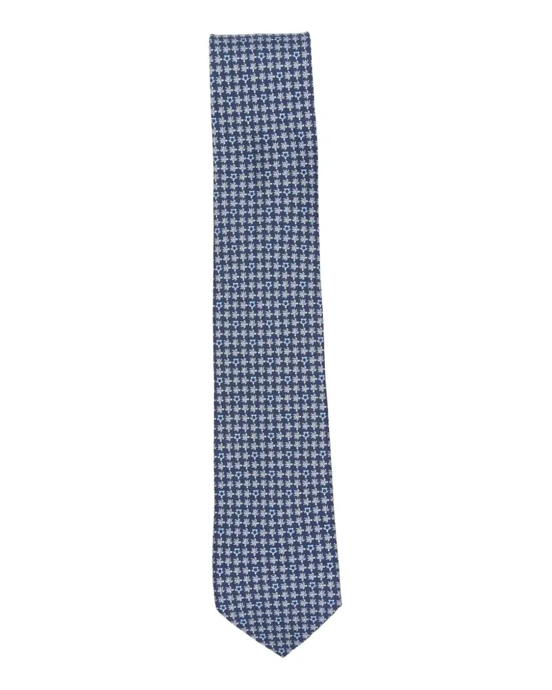 Ferragamo Krawatte mit Gancini-Print - Blau Blau