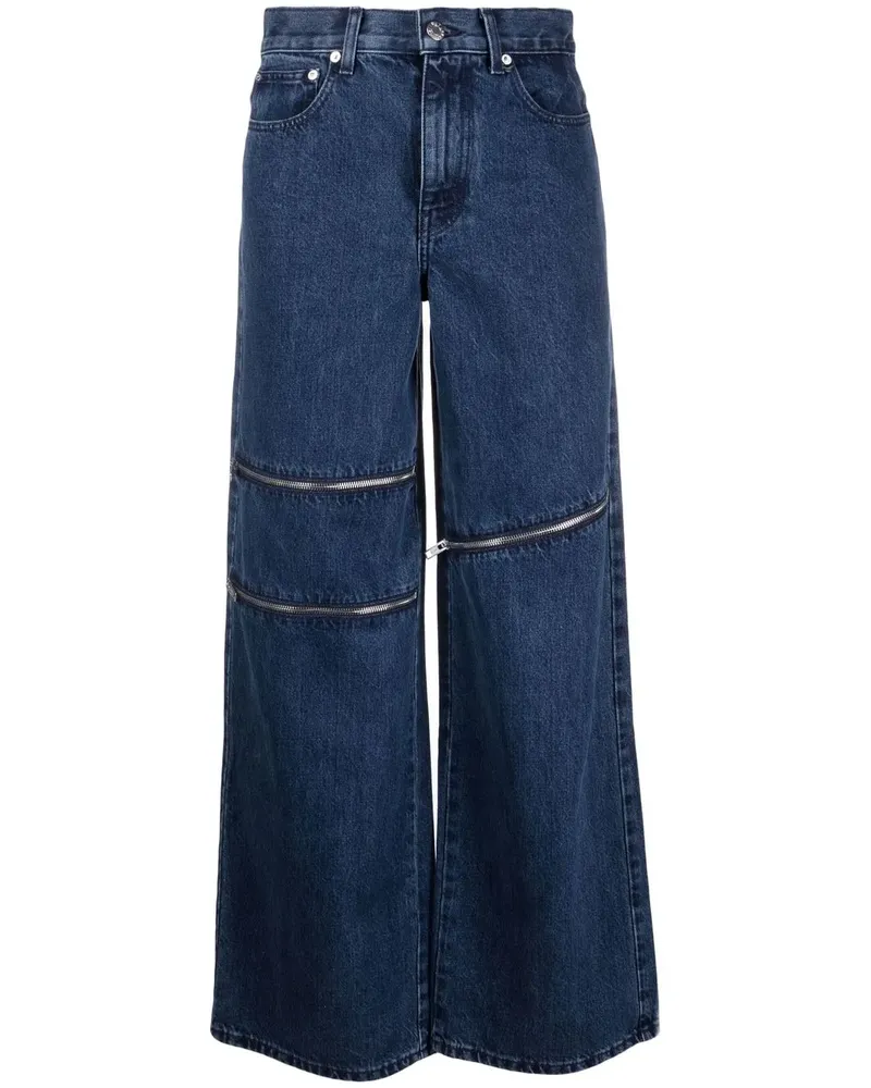 Helmut Lang Jeans mit Reißverschlussdetail - Blau Blau