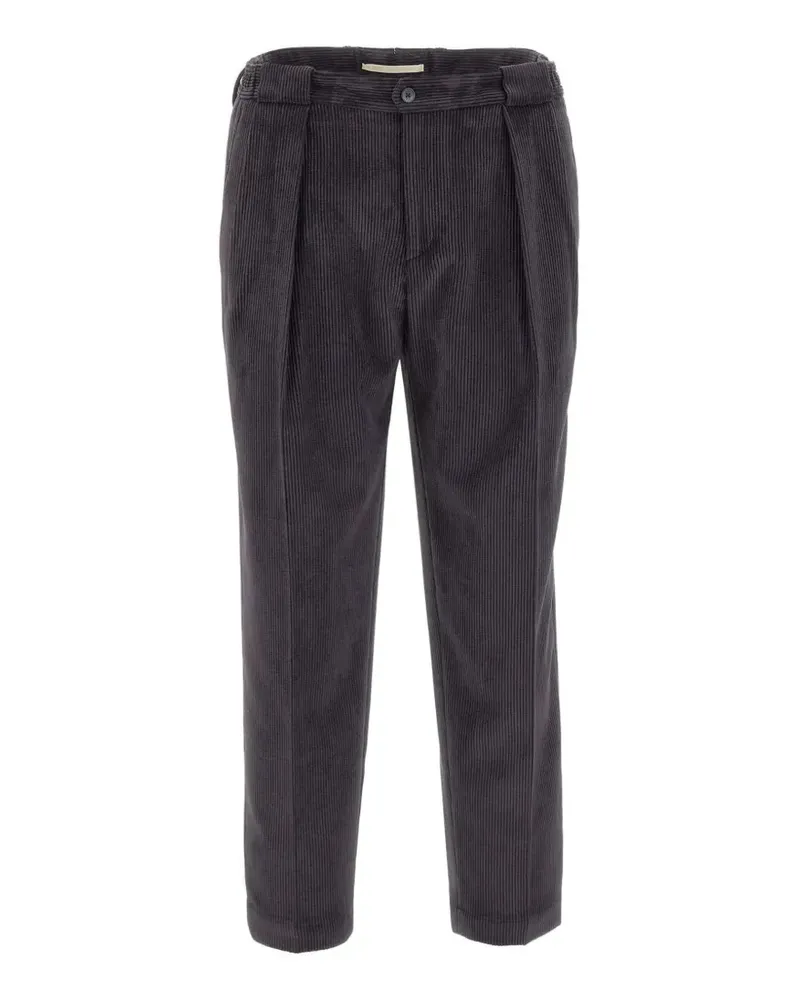 Briglia 1949 pleated velvet trousers - Grau Grau