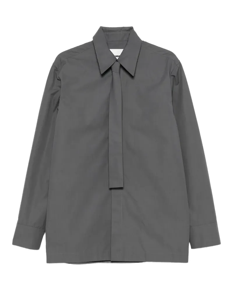 Jil Sander Langärmeliges Hemd mit Schleifenkragen - Grau Grau