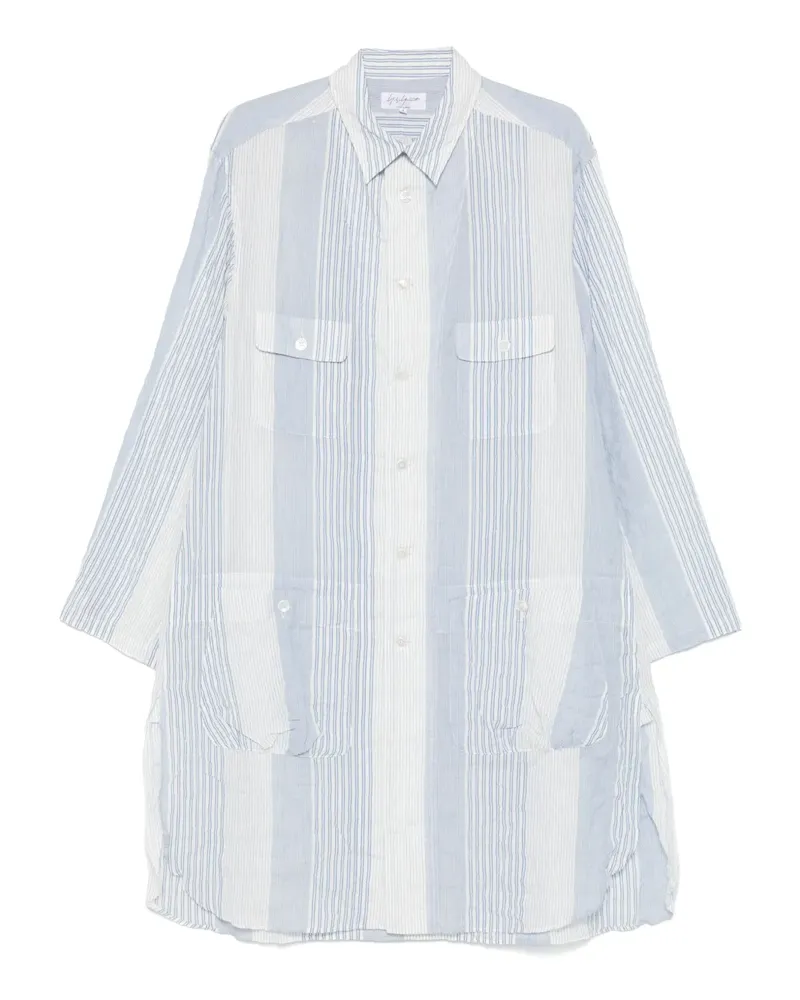 Yohji Yamamoto Gestreiftes Hemd - Blau Blau