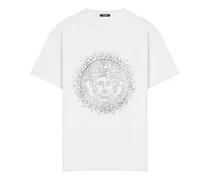 T-Shirt mit Medusa-Applikation - Weiß