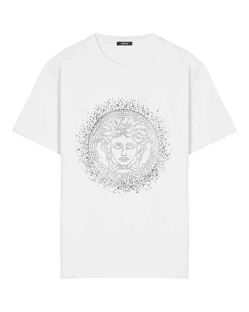 Versace T-Shirt mit Medusa-Applikation - Weiß Weiß