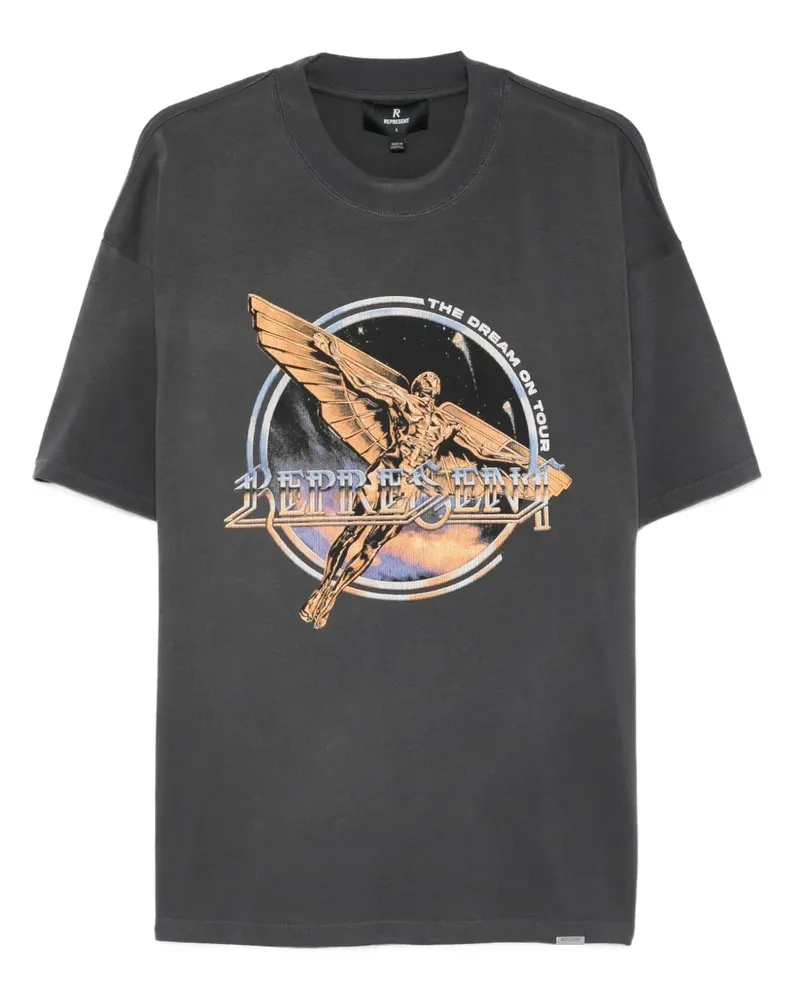 REPRESENT Golden Tour T-Shirt mit grafischem Print - Grau Grau