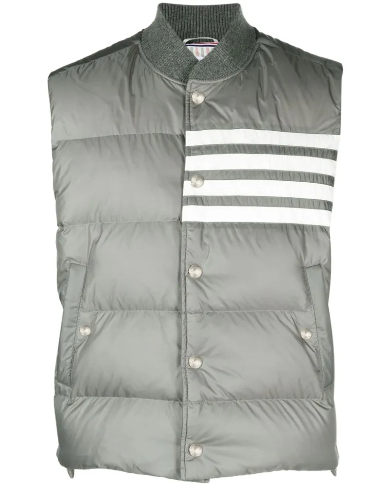 Thom Browne Daunenweste mit Streifen - Grau Grau
