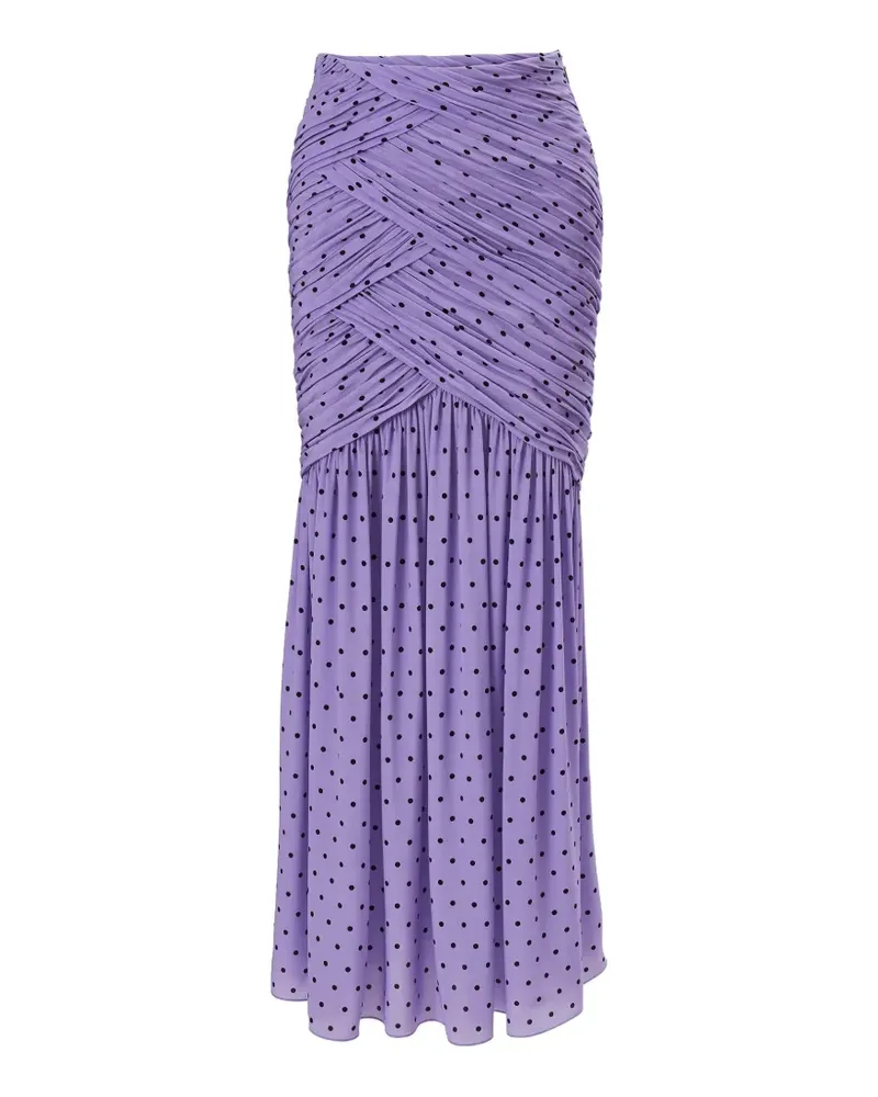 Carolina Herrera New York polka-dot ruched midi skirt ‌ - Violett Violett