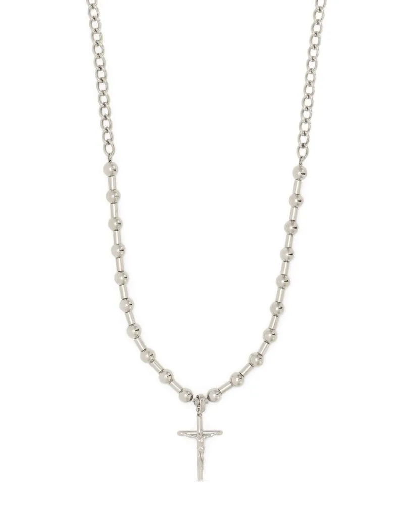 Dolce & Gabbana Kugelkette mit Kreuz-Anhänger - Silber Silber